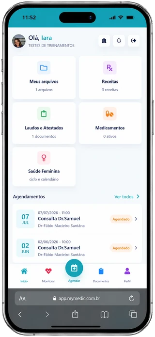 Aplicativo do paciente Mymedic